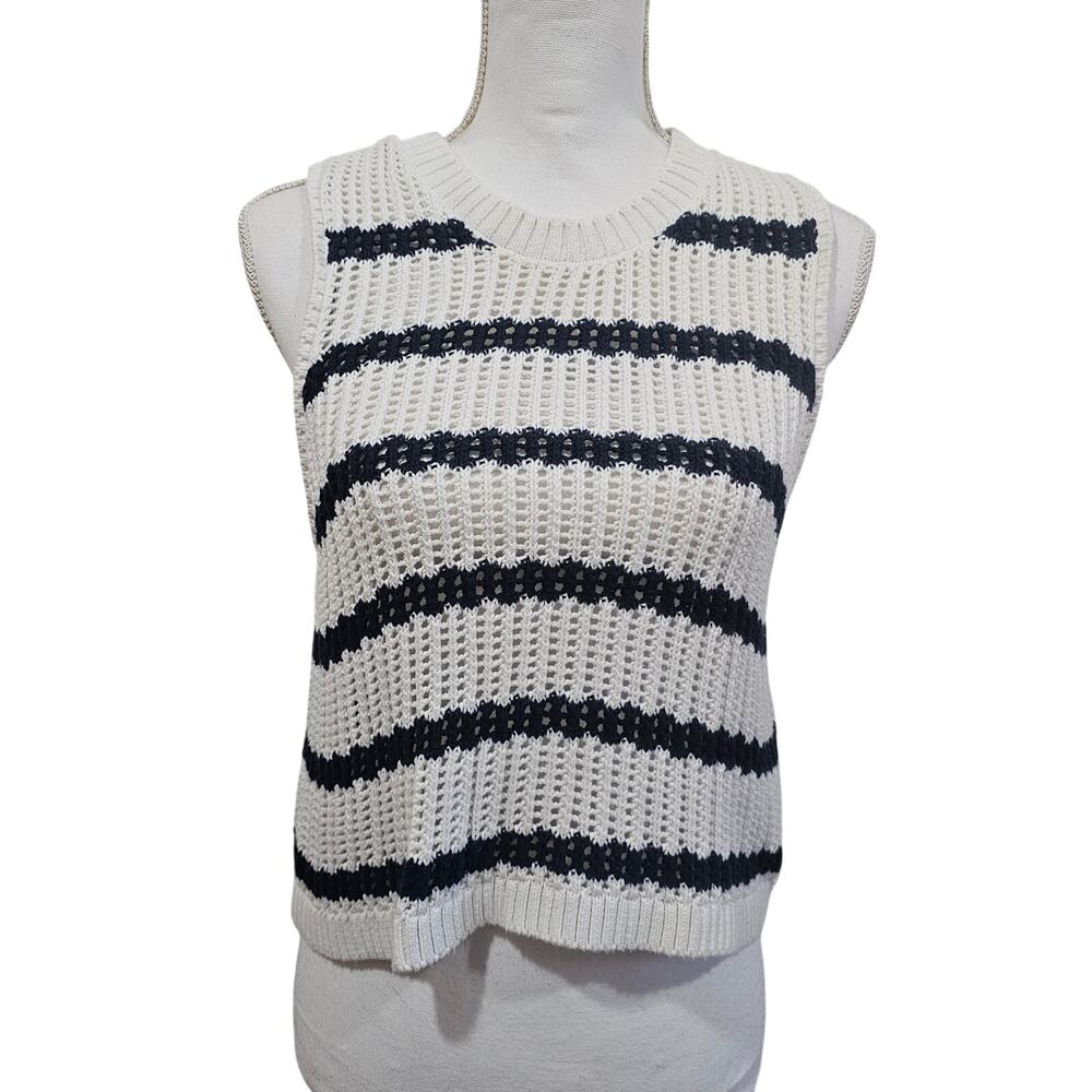 Hollister Stripped Sweater Vest Coastal Preppy Cotton Size L